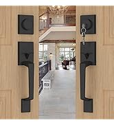 goldenwarm Double Front Door Lock Set, Black Double Door Handle Set, Matte Black Double Door Hand...