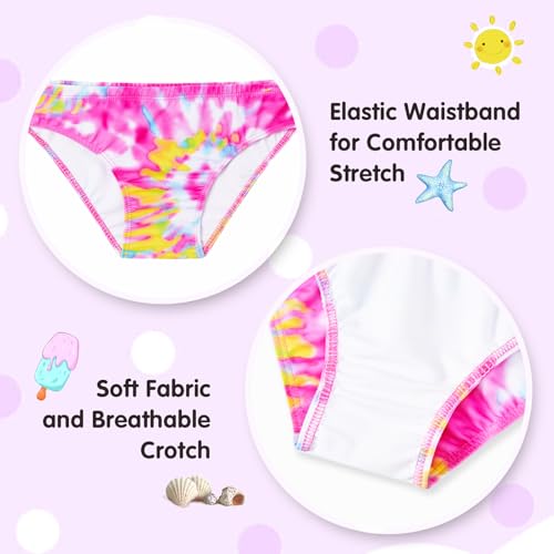 Girls Rash Guard Swimsuit Two Piece Bathing Suits Size 5-6 Years Old Blue Yellow Flowers Tankini Swimwear4