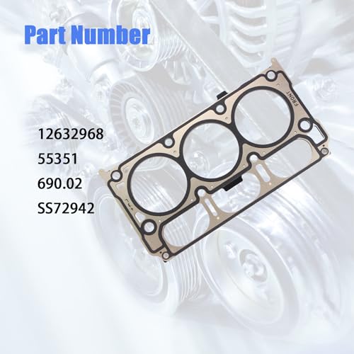 Image of AUCERAMIC 12632968 2PCS MLS Cylinder Head Gaskets Compatible with 2014-2021 Gmc Sierra Chevy Silverado 1500, 2018-2021 Chevy Express Gmc Savana 2500 3500 4.3L 262Cu. in. V6 OHV N /A