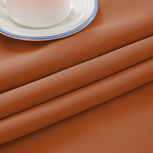 Image of HUTO Short Kitchen Blackout Curtains Drapes - Thermal Insulated Antique Copper Grommet Black Out Drapery Panels for Basement Bathroom Small Windows, Set of 2, 42 Inch by 45 Inch, Rust