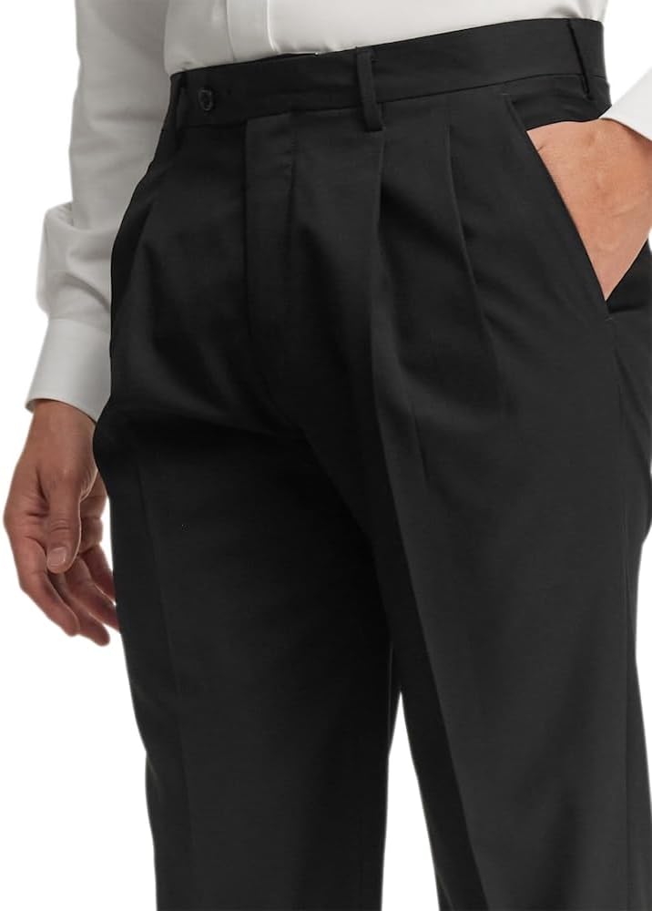 Paul Fredrick Men's Wool Gabardine Pleated Pants - Image 5