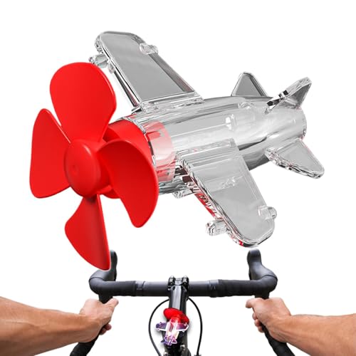 Sghtil Avión LED Avión Avión LED Avión LED - Decoración de hélice de avión LED impulsada por la bicicleta, luces de advertencia LED anticolisión impermeables para manillar,