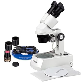 AmScope SE306-A-E Digital Binocular Stereo Microscope, WF10x Eyepieces, 20X and 40X Magnification, 2