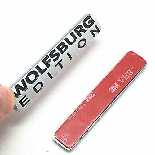 Image of 2Pc Wolfsburg Edition Emblem Car Trunk Rear Badge Fender Decal Sticker Fit for Universal Cars (Black Chrome)