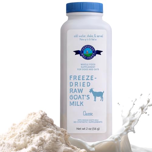 Shepherd Boy Farms Freeze Dried Raw Goats Milk with Probiotics for Dogs & Cats (Classic) High Protein Digestible Goat Milk for Sensitive Stomachs Food Topper Dog Camping Essentials - Makes 16 FL OZ