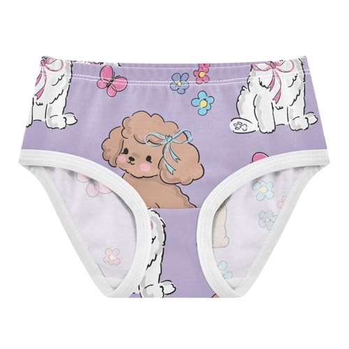 Wusikd Cute Dogs Girls' Underwear Cotton Butterfly Flowers Girls Briefs Soft Toddler Underwear 3T