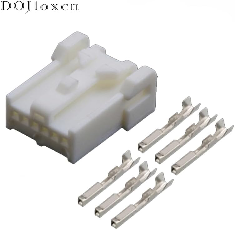 1/5/10/20/Sets 2/3/4/6 Pin Wiring White Scoket Automotive Female And Male Connector 7282-8663 7283-8660 DJ7061Y-0.6-11/21 - (Color: 6p female, Package: 20 sets, Pins: 6p)