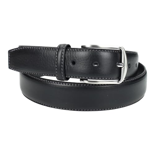 Ceinture en cuir homme 3,5 cm noire classique fabriquée en Espagne