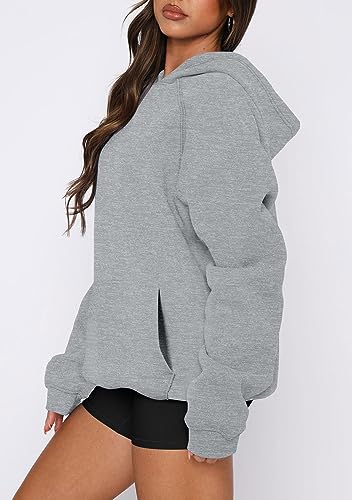 onlypuff Women Pullover Sweatshirt Long Sleeve Hoodies Kangaroo Pocket Fleece Basic Sweater