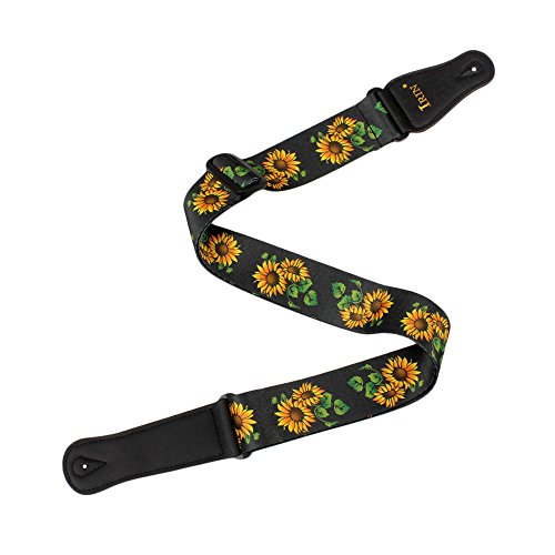 KKmoon Correia de guitarra IRIN Faixa ajustável de poliéster com extremidades de couro PU para baixo