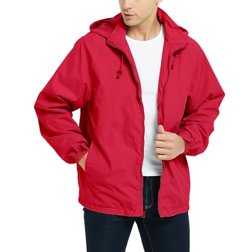 Mywu Mens Windbreaker Jackets Lightweight Rain Jacket Waterproof Raincoat with Hood Outdoor Running Hiking Cycling2