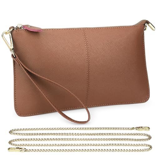 Image of Uromee Wristlet Wallet Clutch Purses for Women Genuine Leather Crossbody Bag Handbag with Detachable Shoulder Chain