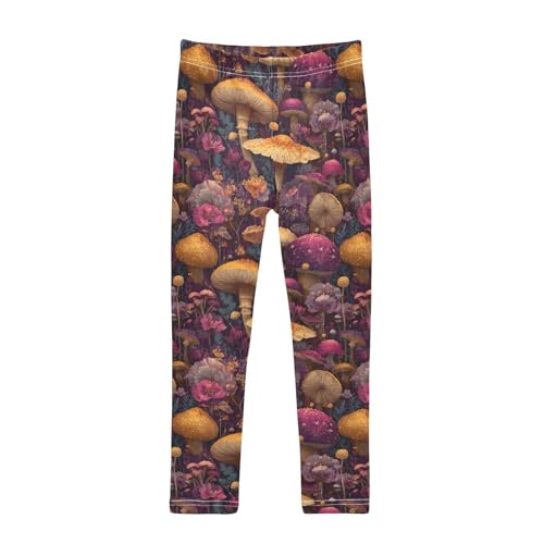 Girls Leggings Mushrooms Forest Soft Toddler Leggings for Girls Kids Pants Size 4T-10T