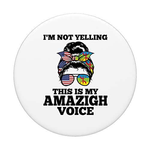 I'm not yelling this is my Amazigh voice Amazigh heritage PopSockets Swappable PopGrip, Black - Image 3