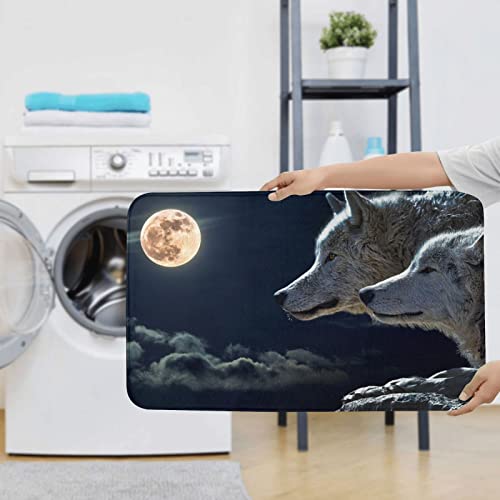 Vollmond-Wölfe, 3D-Druck, 3-teiliges Badezimmerteppich-Set, Badematte + Kontur + WC-Deckel, Badezimmer, Anti-Rutsch… – Bild 8