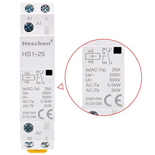 Heschen Contattore CA domestico, HS1-25, Ie 25A, 2...