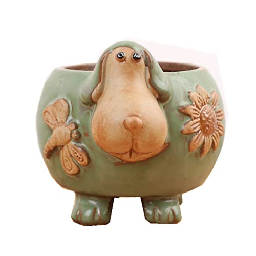 Nan Wind Small Succulent Pots,Succulent Garden Planters,Handicraft Creative Flower Decoration Ornaments,Sheep Ceramic Planter Succulent With Drainage,Suitable For Flower Shops,Home Life,Cafes #TOP11