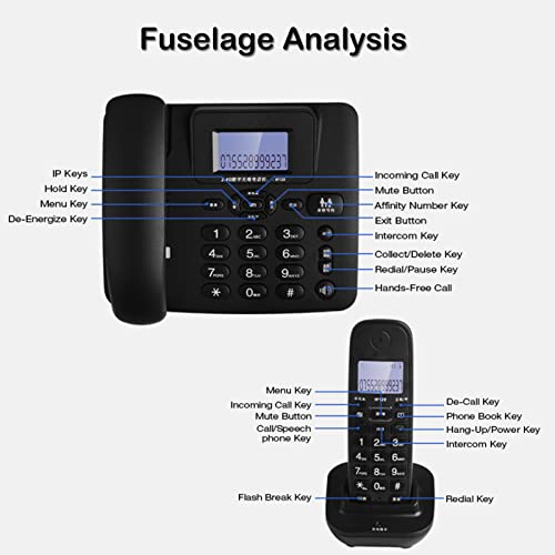 Teléfono Digital Inalámbrico W128 2.4GHz Negro miniatura 7