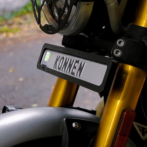 Image of Number Plate Clamp | Number Plate Relocation Clamp Compatible with Triumph Speed 400 | Scrambler 400X | Scrambler 400XC (Black, Pack of 1) (Head Light)