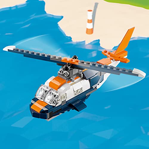 LEGO® Creator 3’ü 1 Arada Süpersonik Jet 31126-7 Yaş ve Üzeri Çocuklar için Jet Uçağı, Helikopter ve Sürat Teknesi İçeren Oyuncak Yapım Seti (215 Parça)