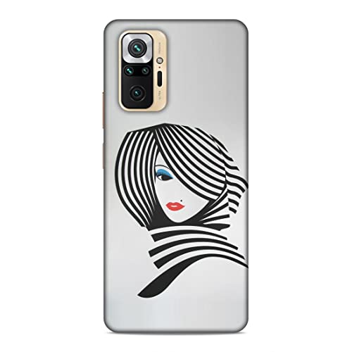 Image of Printed Mobile Back Hard Case Cover for Xiaomi Redmi Note 10 Pro Max | Girl, Cute Girl, Eye Lashes, Scarf, Lipstick-2197