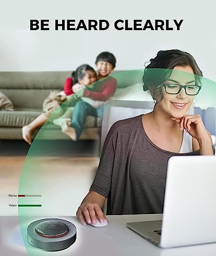 WYRESTORM Halo 30 USB Conference Speakerphone, 4 Noise-canceling Mics, Enhanced 360° Voice Pickup, AGC Voice Balance, Full-Duplex, Idea for Home Office