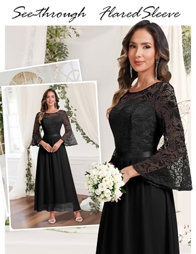 Wedtrend Women's Formal Dresses 2025 Wedding Guest Dress Bell Sleeve Bridesmaid Dresses Maxi Evening Dress2