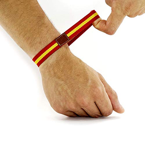 HAND-PRO-Pulsera-Espana-Hombre-Elastica-Pulsera-espana-Cuero-Pulsera-badnera-espana-Cinta-Bandera-espana