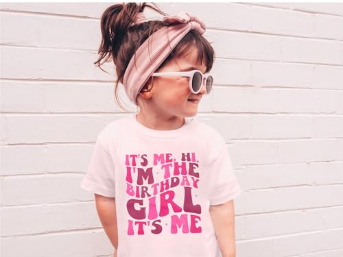 Image of LOTUCY Birthday Girl Outfit for Kids Its Me Hi Im The Birthday Girl Shirt Letter Printed Princess Birthday T-Shirt