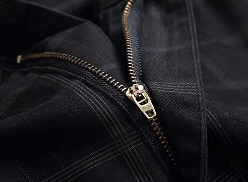 HENGAO Men's Straight Fit Plaid Chino Pants3