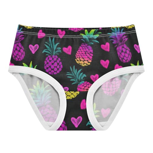 Wusikd Pineapples Pink Hearts Girls' Underwear Cotton Girls Briefs Soft Toddler Underwear 2T