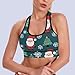 Women Girls Comfy Racerback Sports Bras Stretchy Christmas Party Santa Claus Tree Tank with Pads Moisture Wicking Tops Shirts for Fitness Sports
