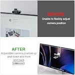 Center Screen/Middle Screen Webcam Mount, Position Webcam Anywhere on Monitor, Compatible with Logitech MX Brio, C920x, C922, C930 Webcams
