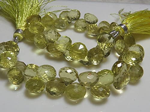 Quartz citron facetté 8-9mm en fil de 20cm LKBEADS pour création bijoux