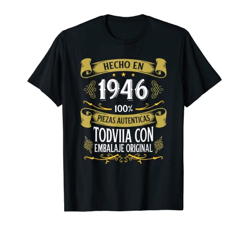 77 Años Cumpleaños Regalo Hombre Hecho En 1946 Hecho En 1946 Camiseta