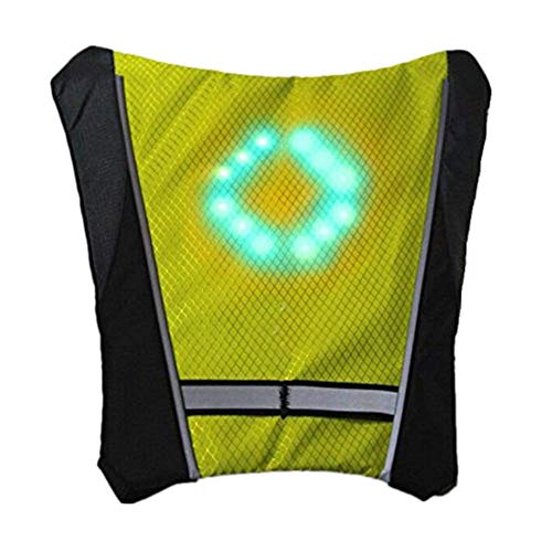 TXYFYP LED Turn Signal Réfléchissant Gilet, Bicyclette Imperméable Sac à Dos avec Télécommande USB Chargement Direction Indicateur pour Nuit Cyclisme - Jaune, Free Size - Image 6