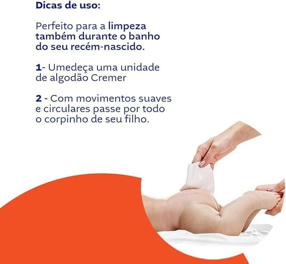 Cremer Algodão Quadrado Sem Perfume Pacote 100 Unidades
