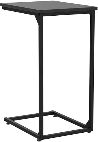 Miniatura 5 de Juego de 2 mesas auxiliares en forma de C mesa auxiliar en forma de C para sofá y cama mesa portátil para laptop mesa de café mesa auxiliar para