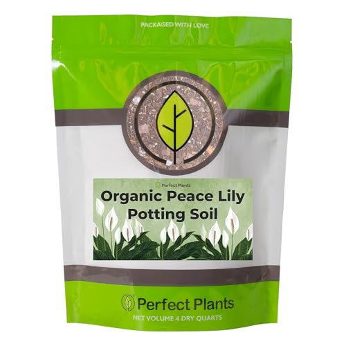 Organic Peace Lily Potting Soil by Perfect Plants | Organic Premium Mix | Use with Peace Lily, Pothos, or Other House Plants (4qt)