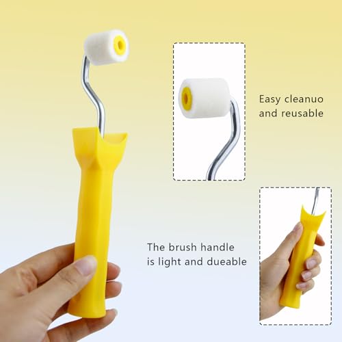 2 Pcs Foam Paint Roller Mini Paint Rollers for Touch up Trim Edge or Corner Extra Small Paint Wool Brushes Tiny Painting Tool for Professional Painting Results 1 Inch Roller - Image 3