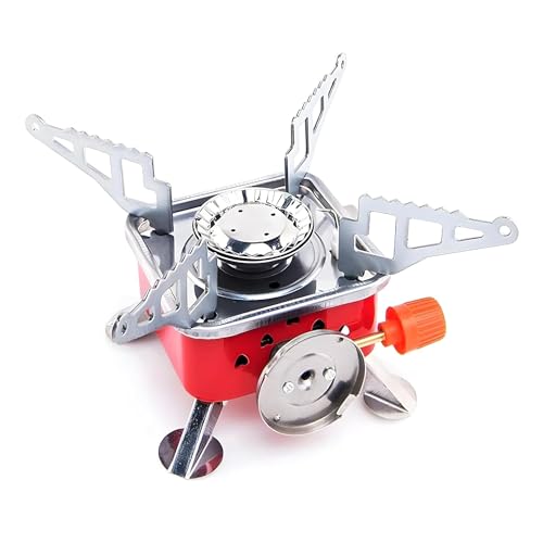 Image of AMENDAS Portable Gas Camping Stove: Mini, Compact, and Ideal for Traveling, Camping, and Outdoor Cooking Adventures