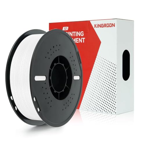 Image of Kingroon PETG 3D Printer Filament, High Strength, Low Warping, Odorless, Dimensional Accuracy + /- 0.02 mm, 1kg Spool(2.2lbs), 1.75 mm, White
