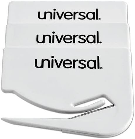 Universal Letter Slitter Hand Letter Opener with Concealed Blade, 2.5", White, 3/Pack
