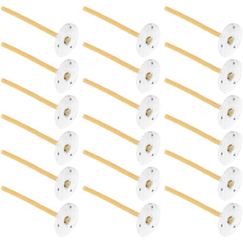 100 mechas para velas con base metálica 5 cm algodón y cera natural