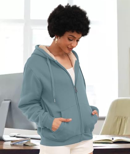 Image of SWISSWELL Hoodies for Women Winter Fleece Sweatshirt - Full Zip Up Thick Sherpa Lined | Full Zip Up Thick Coat, Pockets, Lady Warm Soft Comfy Clothes, Casual Vintage Outerwear Streetwear, Fashion Classic 2026 Top