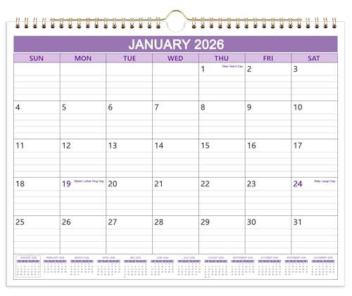 2026 Calendar - 12-Month Wall Calendar 2026 from January 2026 to December 2026, 14.5