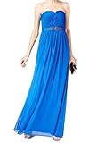 Adrianna Papell Women's Strapless Full Length Embellished Gown Blue Size 6