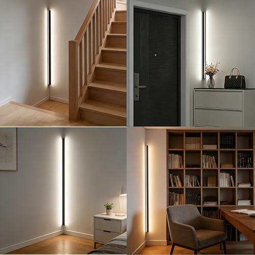 Aplique de pared de aluminio negro minimalista con diseño LED de esquina 3