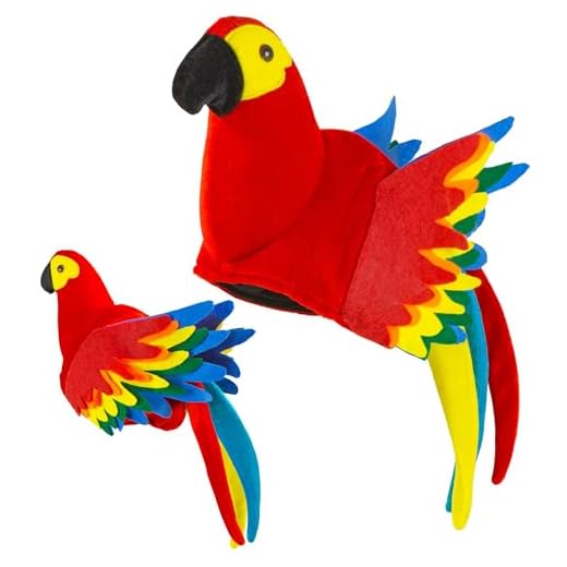 W WIDMANN MILANO Party Fashion - Hut Papagei, Vogel, Tierkostüm, Kopfbedeckung für Karneval