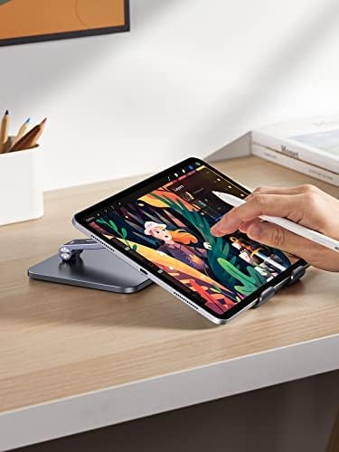 UGREEN Stojak na Tablet Uchwyt Aluminiowy Regulowany Kompatybilny z iPad Pro Air Mini 11 12.9, Galaxy Tab S9+ S9 A7, Redmi Pad, Huawei MatePad,iPhone 15 Pro Max bis 12,9 Zoll (Antracyt)
